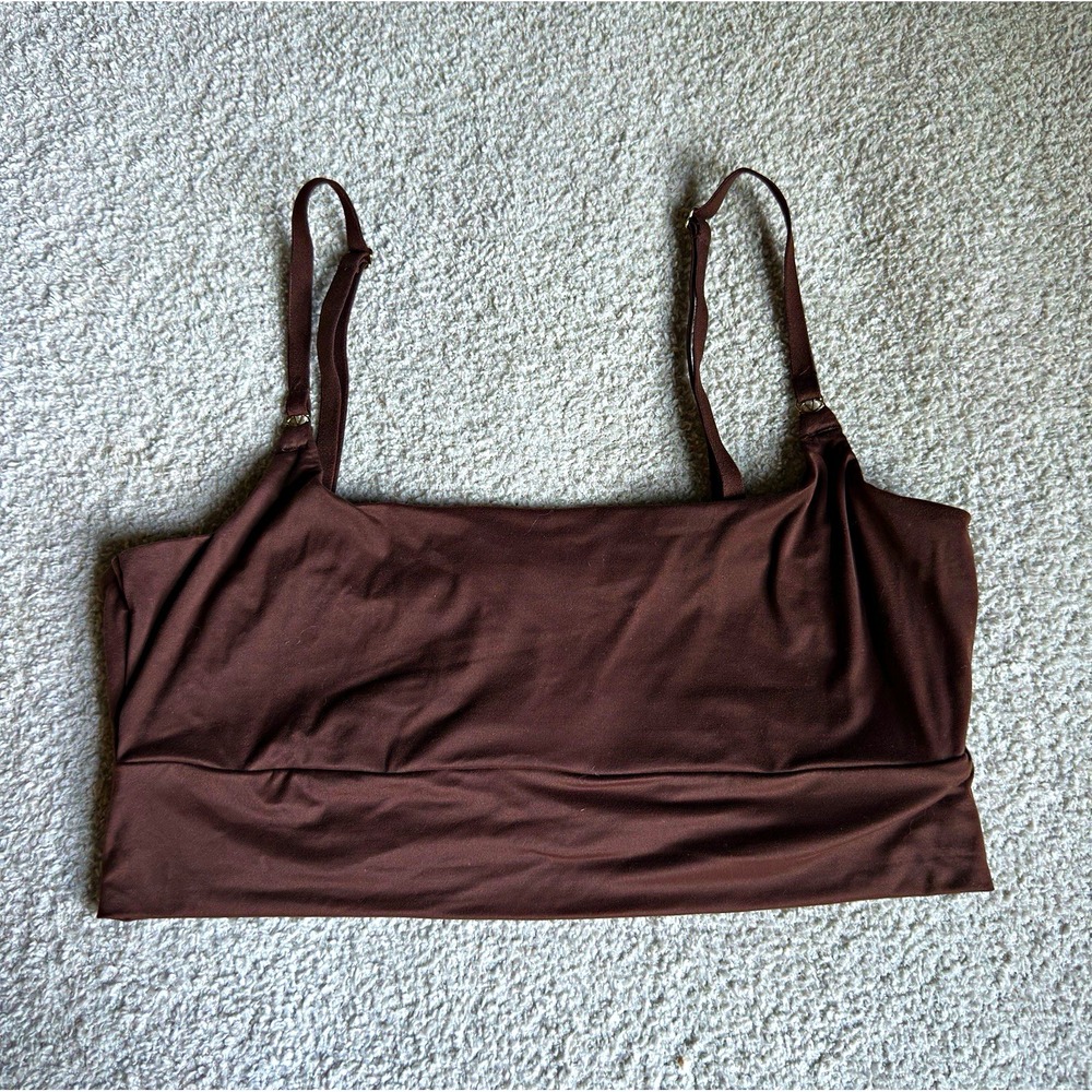 Victoria's Secret Satin Bra Top Bralette Small Brown Y2K Longline Wireless